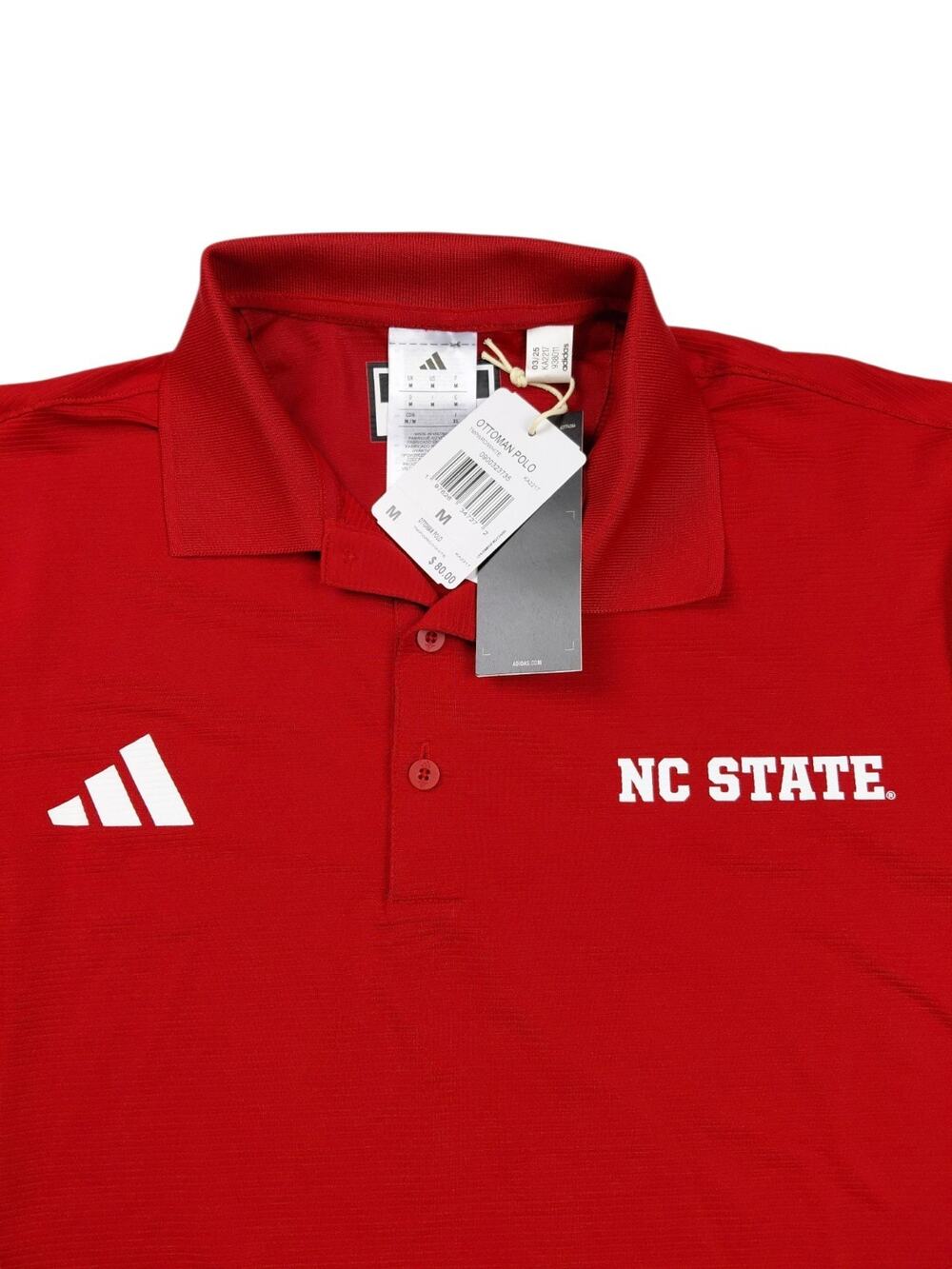 Adidas Men's M North Carolina State Ultimate 365 Ottoman Polo Red Short Sleeve